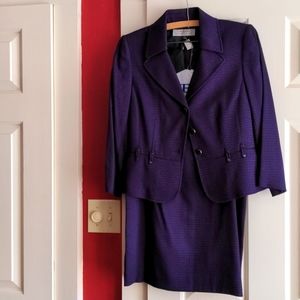 Tahari purple skirt suit